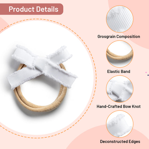 Halo Luxe Dahlia Deconstructed Grosgrain Ribbon Baby Band - White