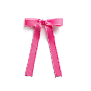 HaloLuxeDahliaDeconstructedGrosgrainRibbonLongTailClip-HotPink - HaloLuxe