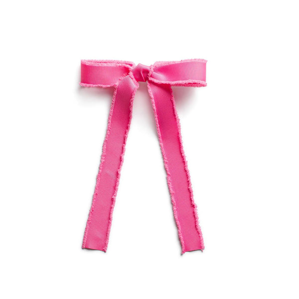 HaloLuxeDahliaDeconstructedGrosgrainRibbonLongTailClip-HotPink - HaloLuxe