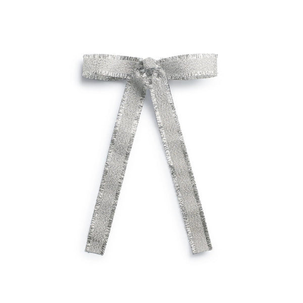 HaloLuxeDahliaDeconstructedGrosgrainRibbonLongTailClip-Silver-HaloLuxe