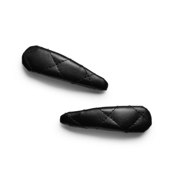 Halo Luxe Ella Quilted Leather Double Clip Set - Black