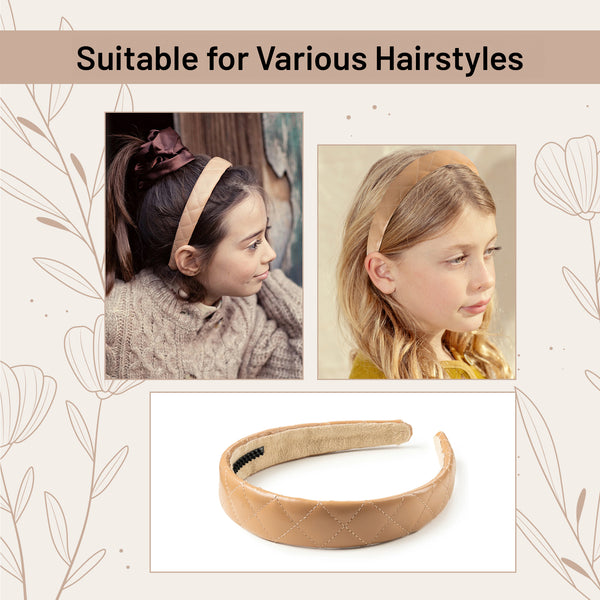 Halo Luxe Ella Quilted Leather Headband - Mocha