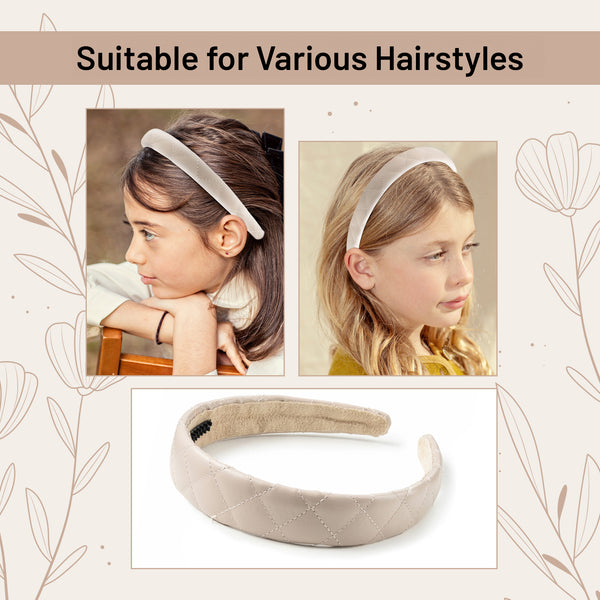 Halo Luxe Ella Quilted Leather Headband - Oatmeal