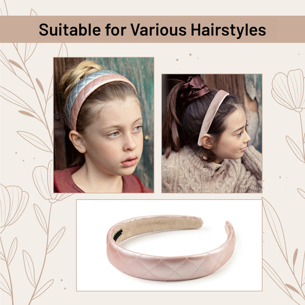 Halo Luxe Ella Quilted Leather Headband - Rose Shimmer