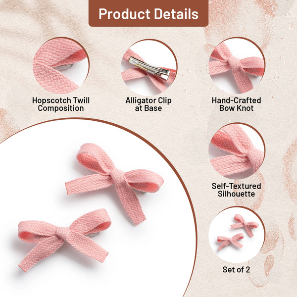 Halo Luxe Hopscotch Twill Double Clip Set - Ballet Slipper