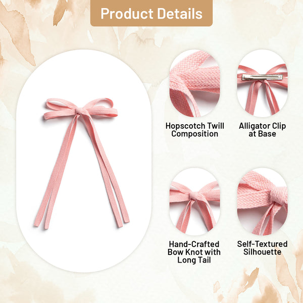 Halo Luxe Hopscotch Twill Long Tail Clip - Ballet Slipper