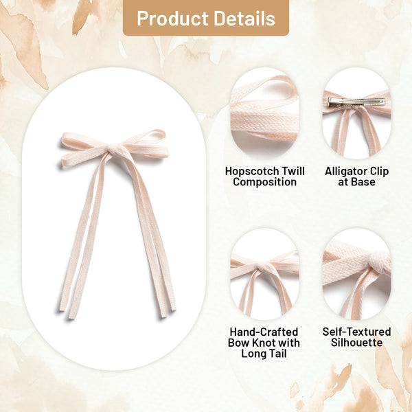 Halo Luxe Hopscotch Twill Long Tail Clip - Pale Pink