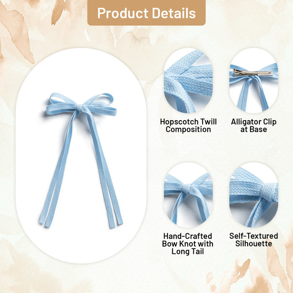 Halo Luxe Hopscotch Twill Long Tail Clip - Powder Blue