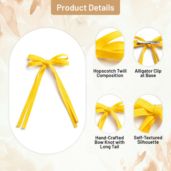 Halo Luxe Hopscotch Twill Long Tail Clip - Yellow