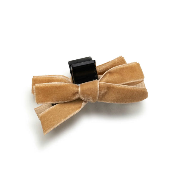 Halo Luxe Laura Velvet Bow Mini Claw Clip Set - Mocha