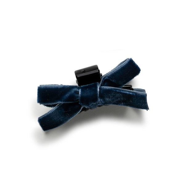 Halo Luxe Laura Velvet Bow Mini Claw Clip Set - Navy