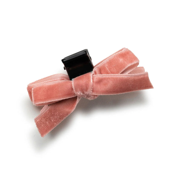 Halo Luxe Laura Velvet Bow Mini Claw Clip Set - Pink