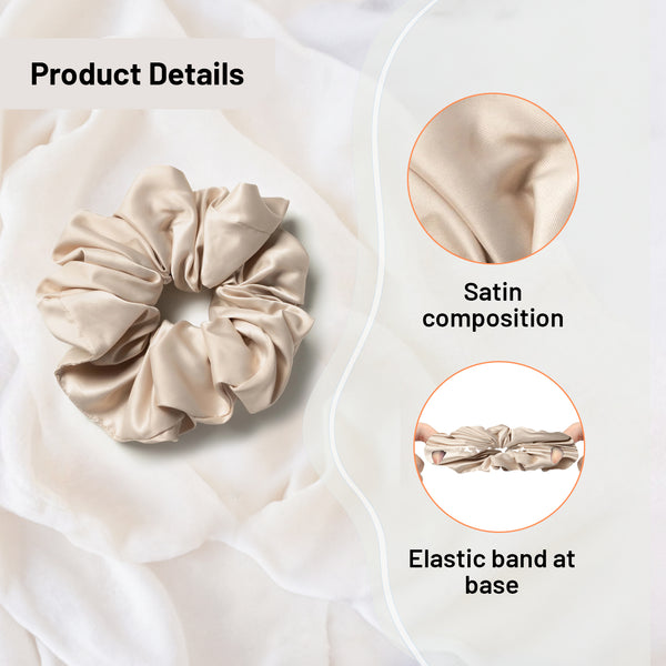 Halo Luxe Rosa Vintage Satin Scrunchie - Champagne