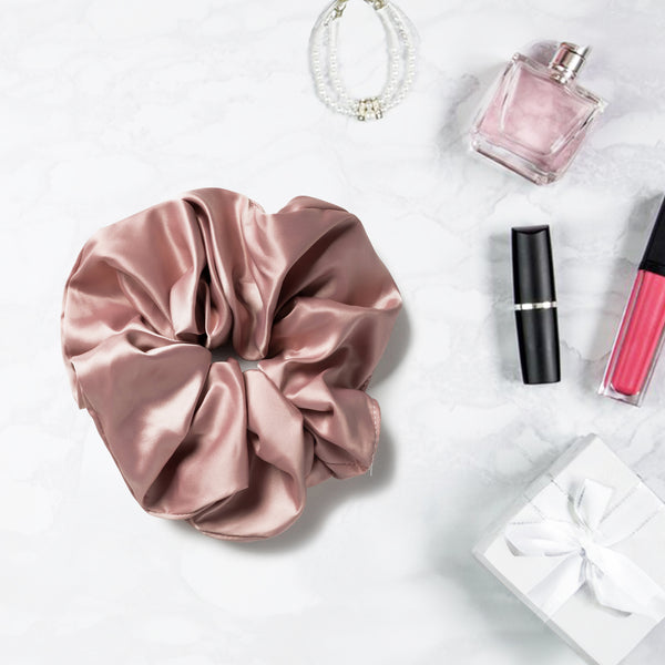 Halo Luxe Rosa Vintage Satin Scrunchie - Mauve