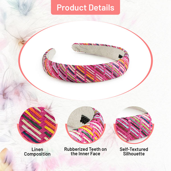 Halo Luxe Tabitha Luxe Linen Headband - Fuchsia Multi