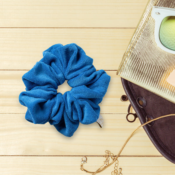 Halo Luxe Terry Scrunchie - Cobalt Blue