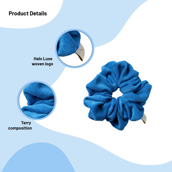 Halo Luxe Terry Scrunchie - Cobalt Blue