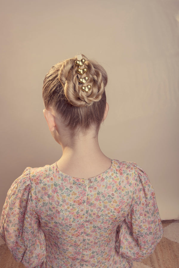 heart gold hair clip