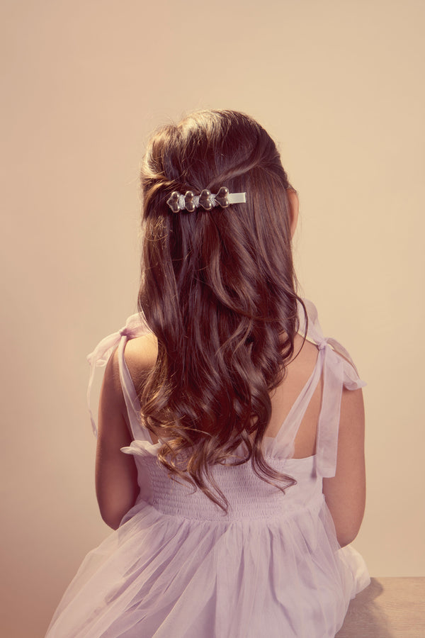 Halo Luxe Silver Heart Hair Clip 