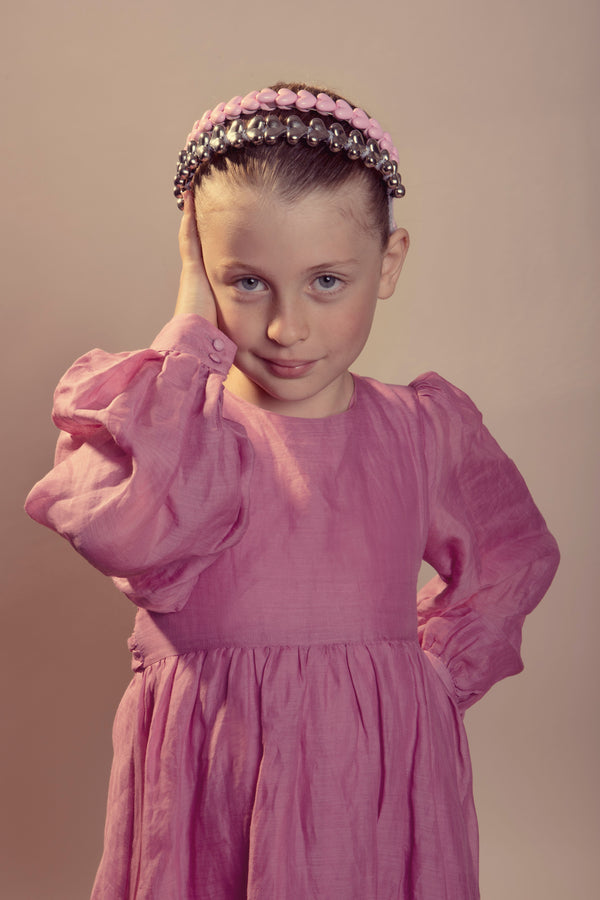 Halo Luxe Silver and pink Heart Hair Clip 