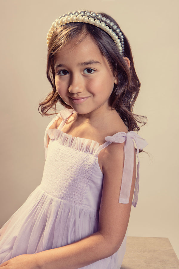 Halo Luxe Bon Bon Pearlized Tiara Headband - Silver