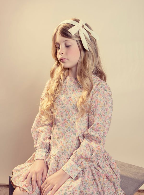 Halo Luxe Forever Eyelet Side Bow Headband - Cream