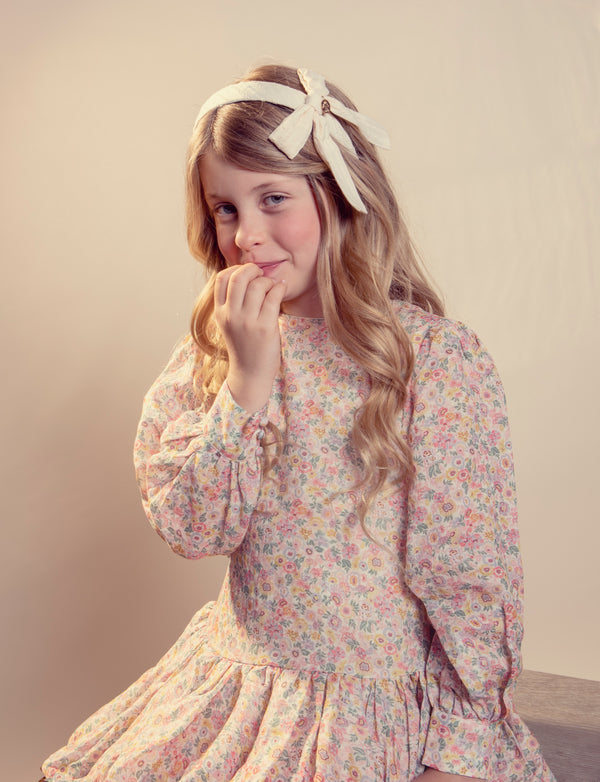 Halo Luxe Forever Eyelet Side Bow Headband - Cream