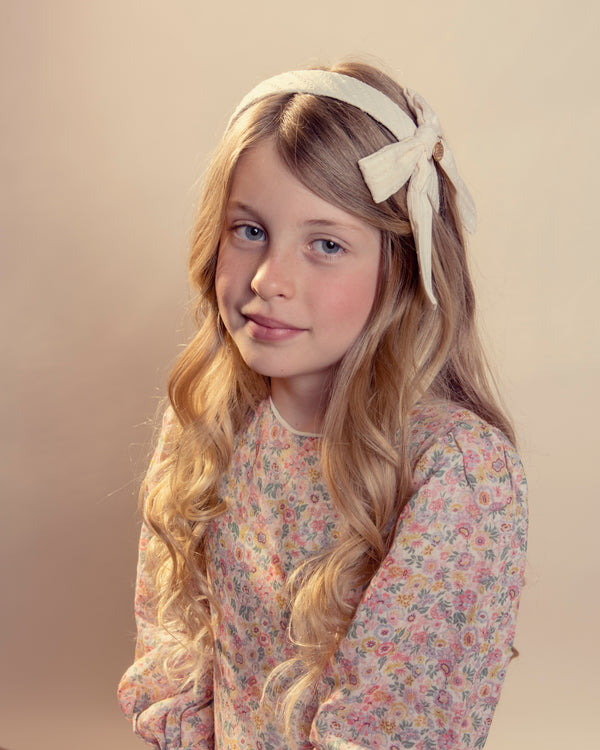 Halo Luxe Forever Eyelet Side Bow Headband - Cream