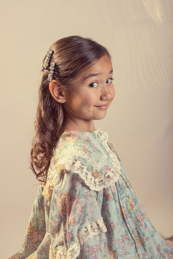 Halo Luxe Gemma Gemstone Clip Set - Pewter