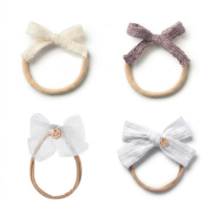 Halo Luxe Luxury Baby Girl Gift Bundle - Premium Soft Fabric Accessories