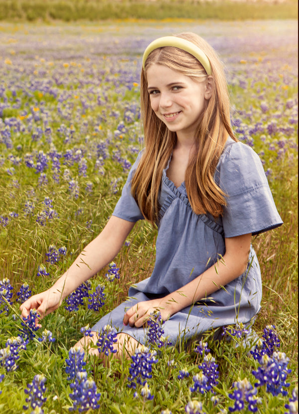 Marshmallow Signature Bow Logo Padded Headband - Lemon