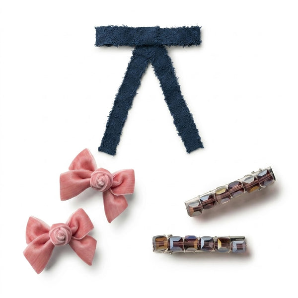 Halo Luxe Soft & Comfortable Baby Accessories Bundle - Soft Headbands & Bow Accessories