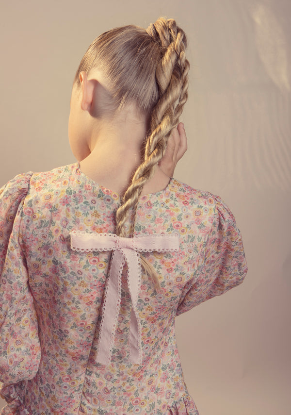 Lace Long Tail Clip in Ballet Slipper