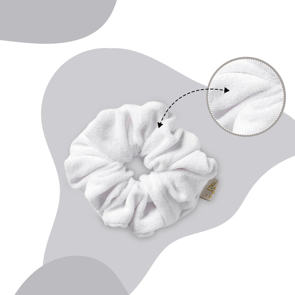 Halo Luxe Terry Scrunchie - White