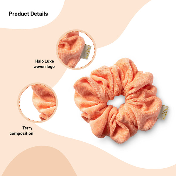 Halo Luxe Terry Scrunchie - Peach