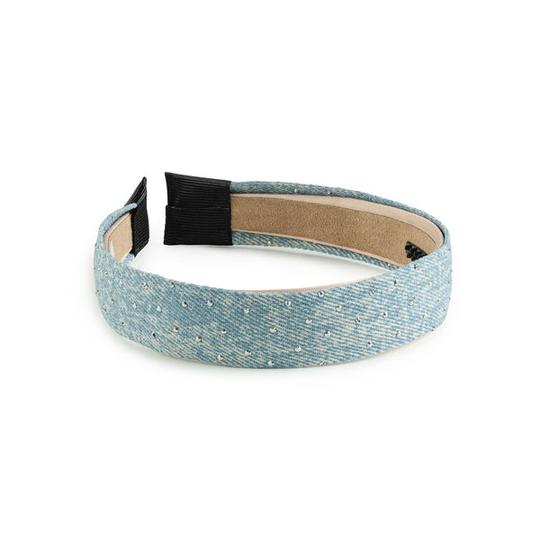 Halo Luxe Jean Embellished Headband Light -Blue