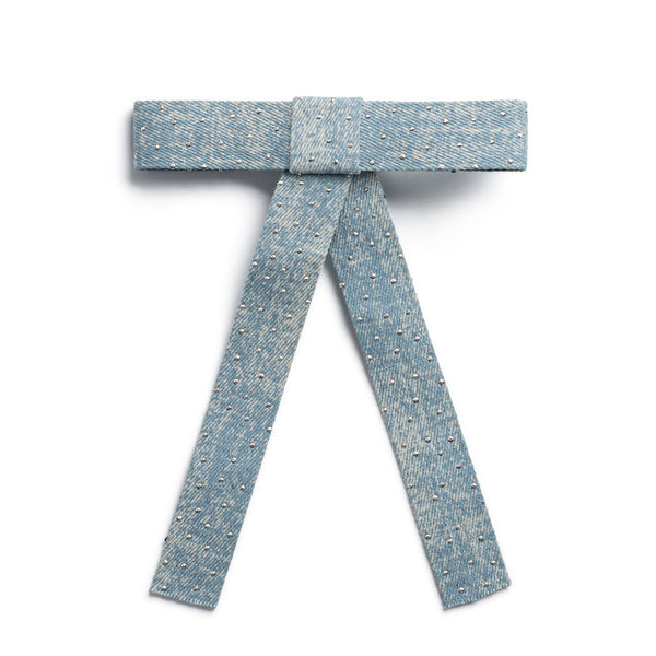 Halo Luxe Jean Embellished Long Tail Clip - Blue