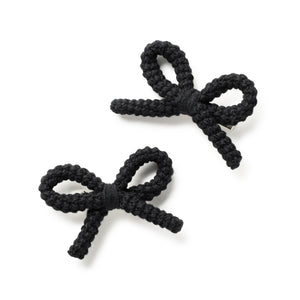 Two black bow knit hair clip for girls