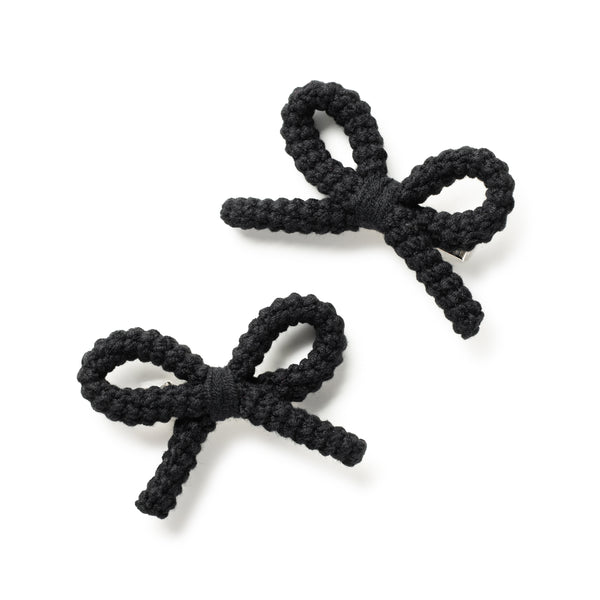 Halo Luxe Juliana Textured Knit Double Clip - Black