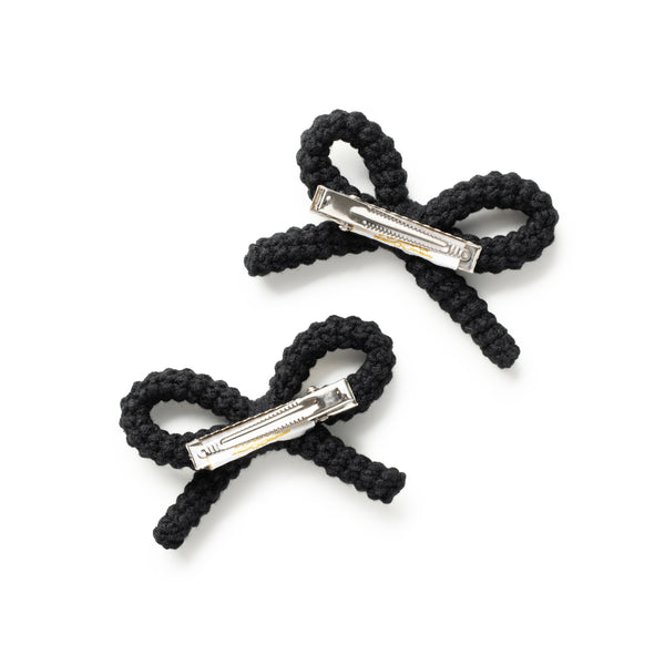 Halo Luxe Juliana Textured Knit Double Clip - Black