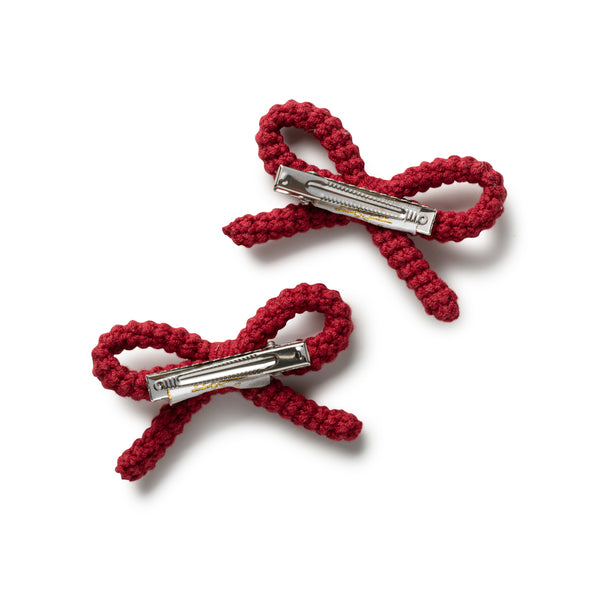 Halo Luxe Juliana Textured Knit Double Clip - Ruby