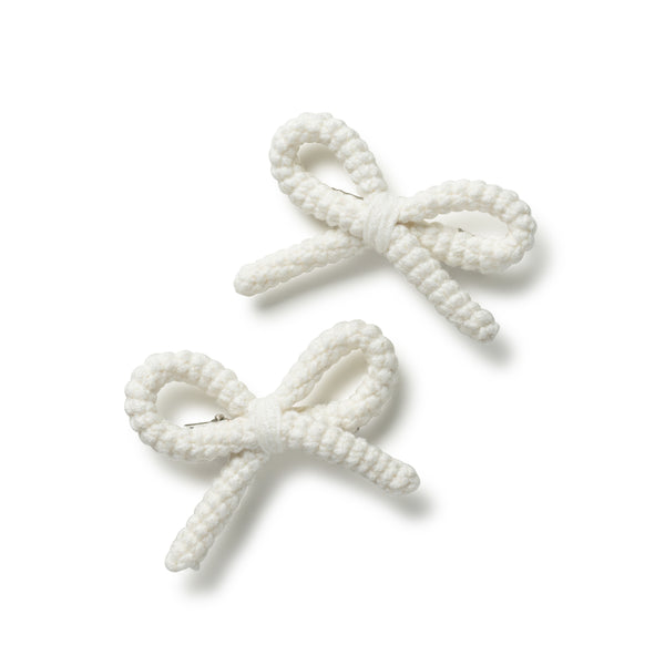 Halo Luxe Juliana Textured Knit Double Clip - Ecru