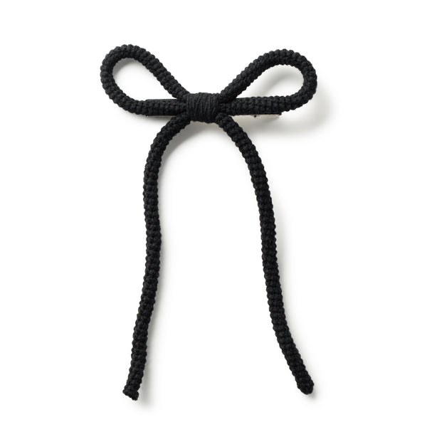 Halo Luxe Juliana Textured Knit Long Tail Clip - Black