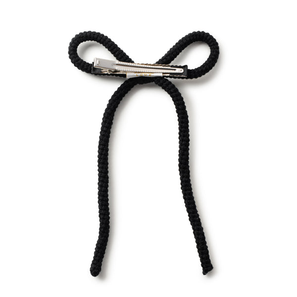 Halo Luxe Juliana Textured Knit Long Tail Clip - Black