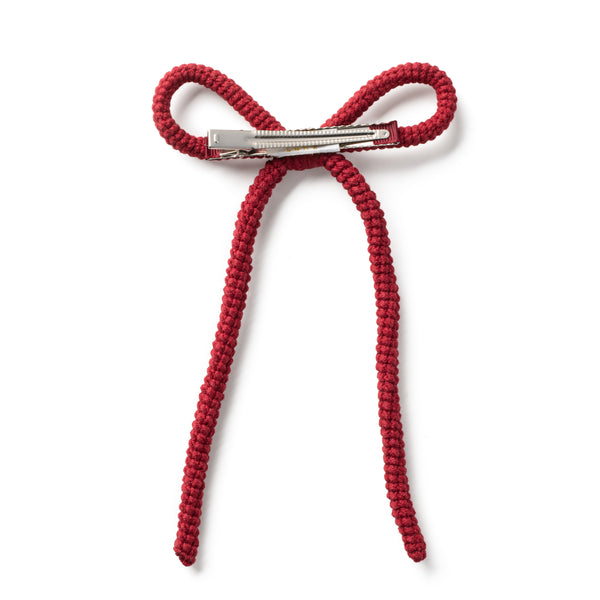 Halo Luxe Juliana Textured Knit Long Tail Clip - Ruby