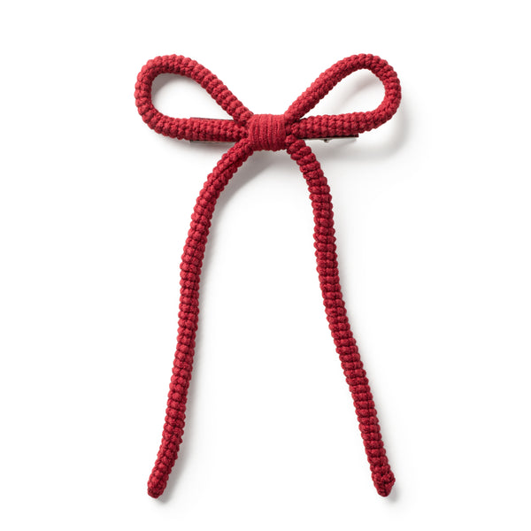 Halo Luxe Juliana Textured Knit Long Tail Clip - Ruby