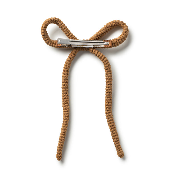 Halo Luxe Juliana Textured Knit Long Tail Clip - Caramel