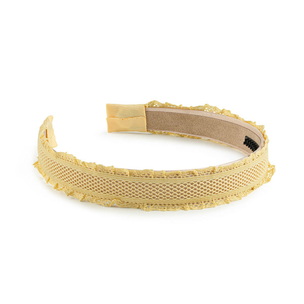Halo Luxe Mae Lattice Lace Headband - Yellow