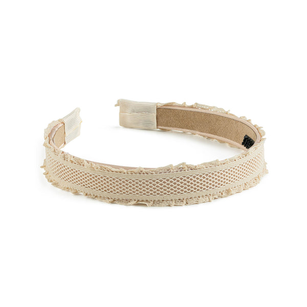 Halo Luxe Mae Lattice Lace Headband - Beige