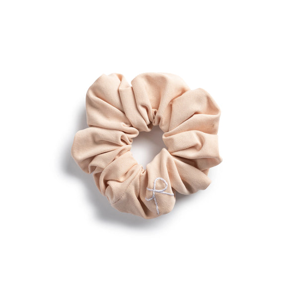 Halo Luxe Marshmallow Signature Bow Logo Scrunchie - Nude